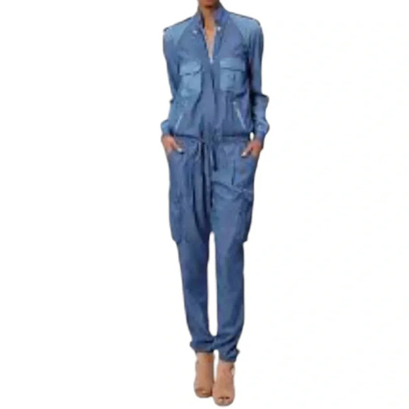 L.A.M.B. 🇨🇦 Gwen Stephanie Tencel jumpsuit ,eight pockets!designer,runaway,EC - Picture 1 of 14